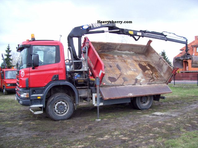 Scania 114 340 4x4 tipper DŹWIG HMF 1060 Retarder climate ...