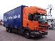 2003 Scania  10 x R124-420 6x2 manual retarder Truck over 7.5t Stake body and tarpaulin photo 1