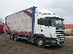 2001 Scania  R124 420 6x2, Automatic, AC, BDF Truck over 7.5t Stake body and tarpaulin photo 1