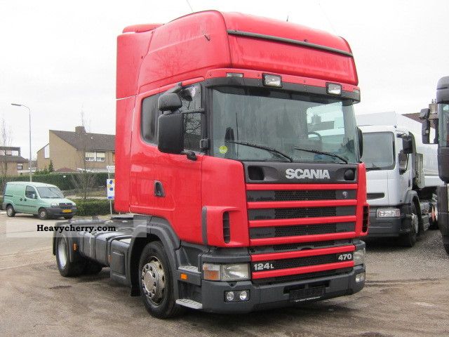 2001 Scania  R124 Topline 470 LA4X2EB retarder Semi-trailer truck Volume trailer photo