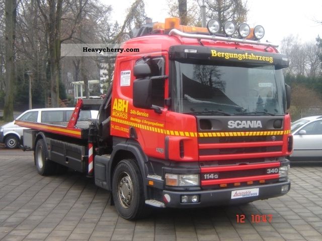 2002 Scania  114 G tow truck cranes, air Truck over 7.5t Breakdown truck photo