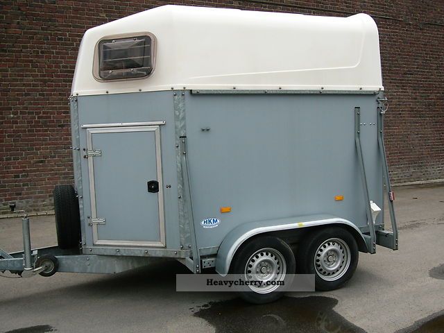 2004 HKM  2-horse trailer TOP CONDITION of private Trailer Cattle truck photo