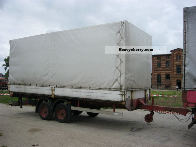 1992 Other  TANDEM TRAILER HALL Trailer Stake body and tarpaulin photo