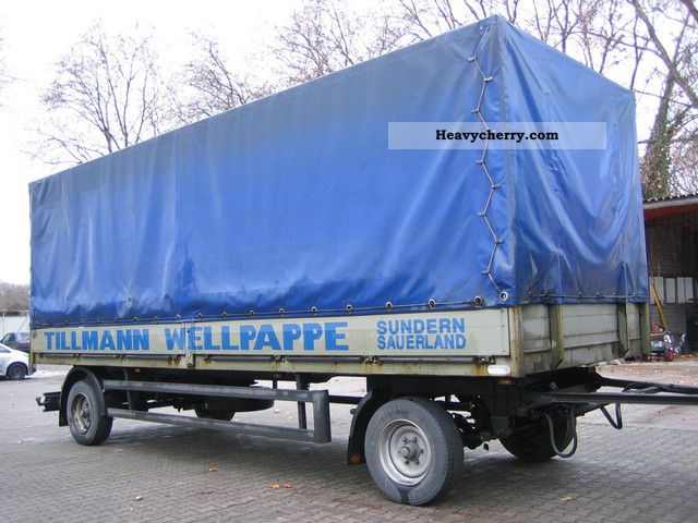 2000 Other  Dünschede PA 7/7.3 flatbed trailer Trailer Stake body and tarpaulin photo