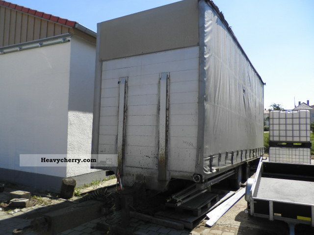 1991 Kotschenreuther  TPA 1216 tandem / jumbo / mega / low coupling system Trailer Stake body and tarpaulin photo