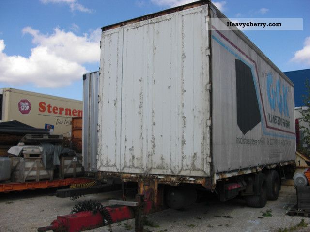 1999 Kotschenreuther  jumbo deep dome system Tandem Trailer Stake body and tarpaulin photo